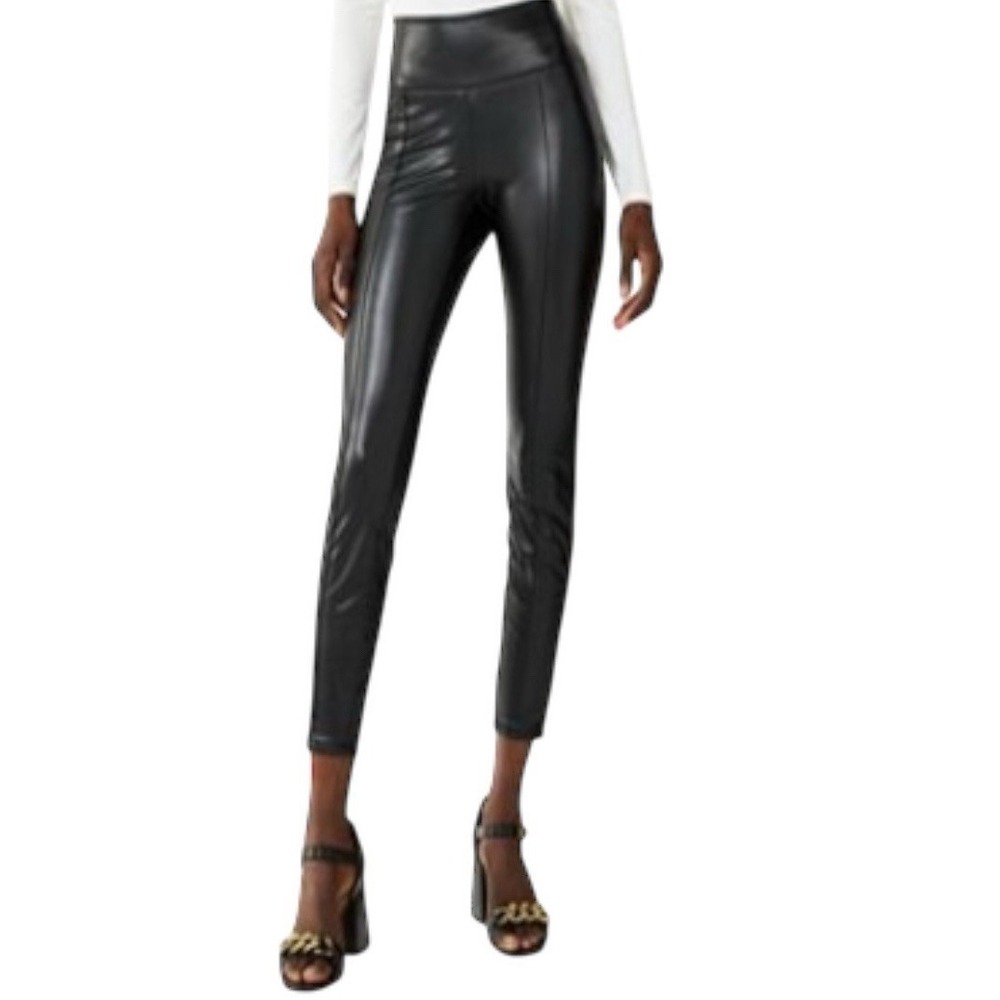Nine West Faux Leather Pants Women XL Black Pull-On High Rise NWT